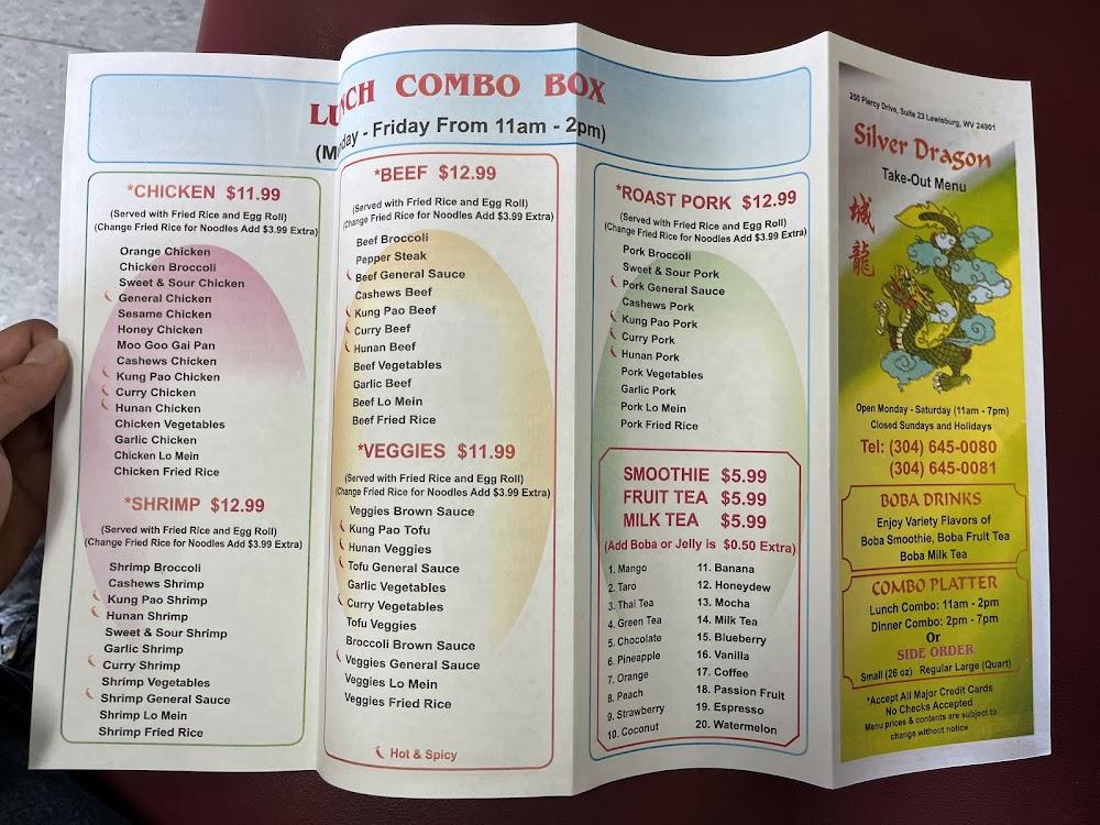Silver Dragon Menu image 2